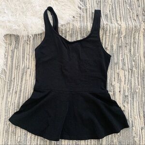 Peplum Style Black Top